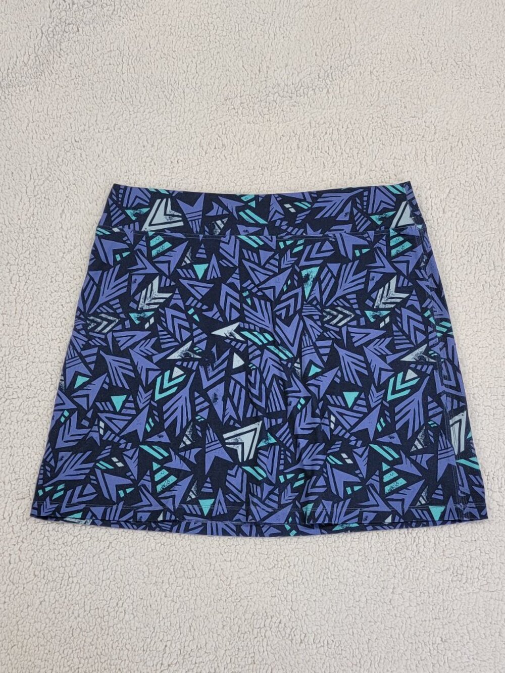 Patagonia Morning Glory Skirt Womens Large L Blue Purple Geometric Athletic Golf